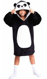 Noxxiez Hřejivá televizní mikinová deka s kapucí pro děti 7-12 let - Panda
