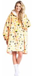 Noxxiez Hřejivá televizní mikinová deka s kapucí pro teenagery a dospělé - Sushi