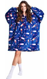 Noxxiez Hřejivá televizní mikinová deka s kapucí pro teenagery a dospělé - Víno