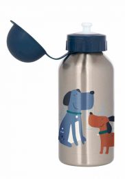 Detská nerezová fľaša na pitie Psy modrá
