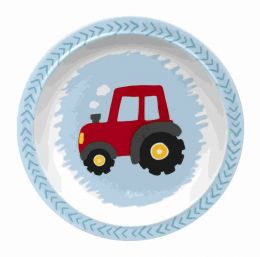 Sigikid Melaminový protiskluzový talířek pro děti Červený traktor