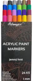 Artmagico Akrylové fixy Jemný hrot 1 mm - 24 barev