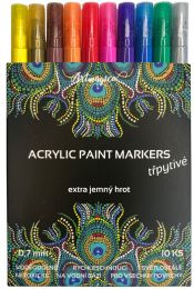 Artmagico Akrylové fixy Extra jemný hrot 0,7 mm - třpytivé 10 barev