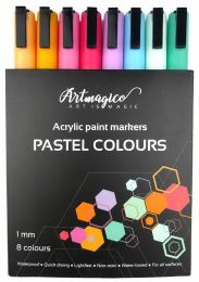 Artmagico Akrylové fixy SMART s jemným hrotem - pastelové 8 barev