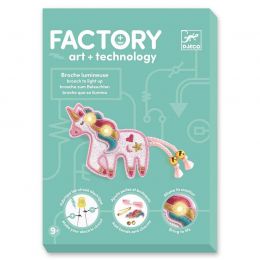 Djeco Factory art + technology Svítící brož jednorožec