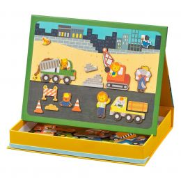 Petitcollage Kreativní magnetický box - tabule - Stavbební stroje