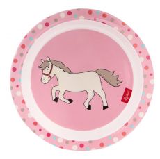 Melamínový protišmykový tanierik pre deti kôň Hoppe Dot - 0 ks