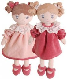 Látková bábika Nadinka - svetloružové šaty - 0 ks