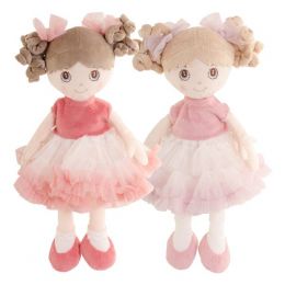 Látková bábika Suzie - tmavo ružové šaty - 0 ks