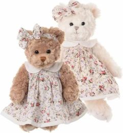 Plyšový medveď Sweet Alma - hnedá v kvetovaných ružových šatách - 0 ks