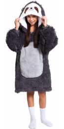 Noxxiez Hřejivá televizní mikinová deka s kapucí pro děti 7-12 let - Lenochod