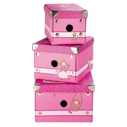 Set troch úložných boxov princezná Pinky Queeny - 0 ks