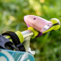Zábavná húkačka - klaksón a svetlo na bicykel NANO - ružová