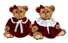 Plyšový medveď Lovely Daughter Nora - červenobiele šaty - 0 ks