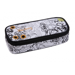 Školské puzdro - peračník 4teens Pencil Case doodle white/black - 0 ks