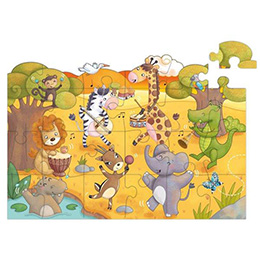 Vertikálne okenné puzzle Veselé safari