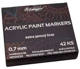 Akrylové fixky Extra jemný hrot 0,7 mm - 42 farieb