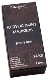 Akrylové fixky Jemný hrot 1 mm - 24 farieb