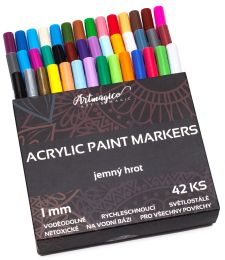 Akrylové fixky Jemný hrot 1 mm - 42 farieb