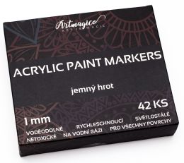 Akrylové fixky Jemný hrot 1 mm - 42 farieb
