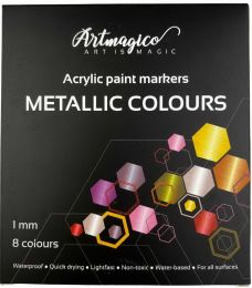 Akrylové fixy SMART s jemným hrotom - metalické 8 farieb