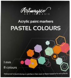 Akrylové fixy SMART s jemným hrotom - pastelové 8 farieb