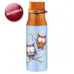 Detská nerezová fľaša na pitie Owl II 0,6l - 0 ks