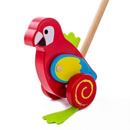 Drevený ježdík - hračka na tyči Papagáj - 0 ks