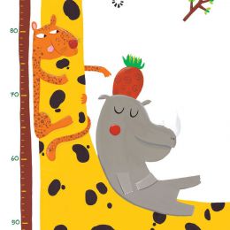 Samolepky na stenu - detský meter Žirafa