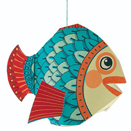 Papierové tvorenie - dekorácie na zavesenie Rybky