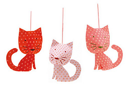 Papierové tvorenie - dekorácie na zavesenie Mačičky