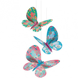 Papierové tvorenia - dekorácie na zavesenie Trblietavé lietajúce motýle