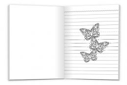 Relax do kabelky - denníček na poznámky a maľovanie Motýle