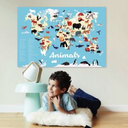 Náučný samolepkový plagát Zvieratá sveta