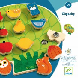 Drevená hra sa cvočky Clipaclip