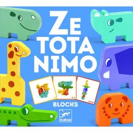 Djeco Dřevěné kostky puzzle Zetotanimo 