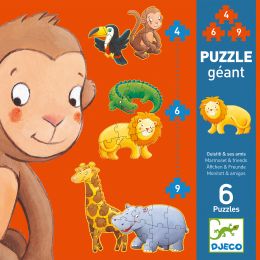 Djeco Puzzle Géant Kamarádi z džungle