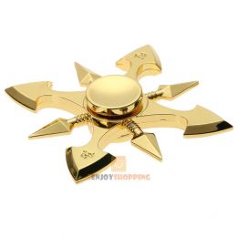 Fidget Spinner osemramenný - antistresová hračka - kovový, zlatý