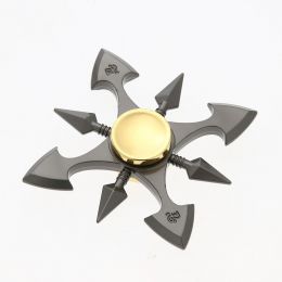 Fidget Spinner osemramenný - antistresová hračka - kovový, šedo-zlatý