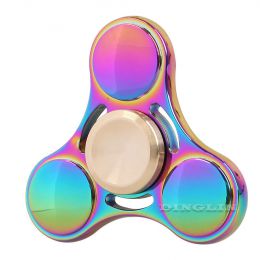 Fidget Spinner kovový hladký - antistresová hračka - dúhový