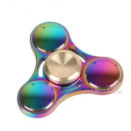 Fidget Spinner kovový hladký - antistresová hračka - dúhový