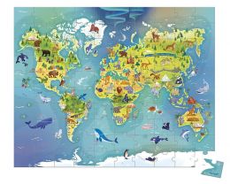 Puzzle Mapa sveta v kufríku - 100 dielikov