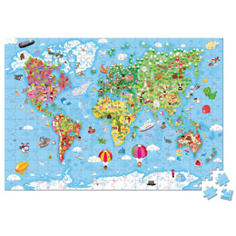 Puzzle Mapa sveta v kufríku