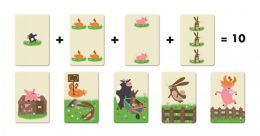Kartová hra na počítanie - Zvieratká