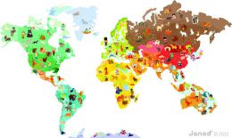 Magnetická samolepiace dekorácie Mapa sveta - 0 ks