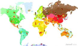 Magnetická samolepiace dekorácie Mapa sveta