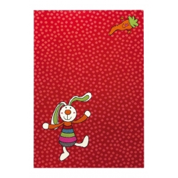 Detský koberec Rainbow Rabbit 5 SK-0523-02 červený - 1 ks