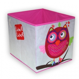 Úložný box na hračky Sova - ružová - 0 ks