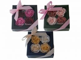 Mydlové kvety ruže v darčekovej krabičke, 4 ks - 1 ks