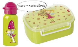 Svačinový set - fľaša a krabička víla Florentine + darček - 1 ks